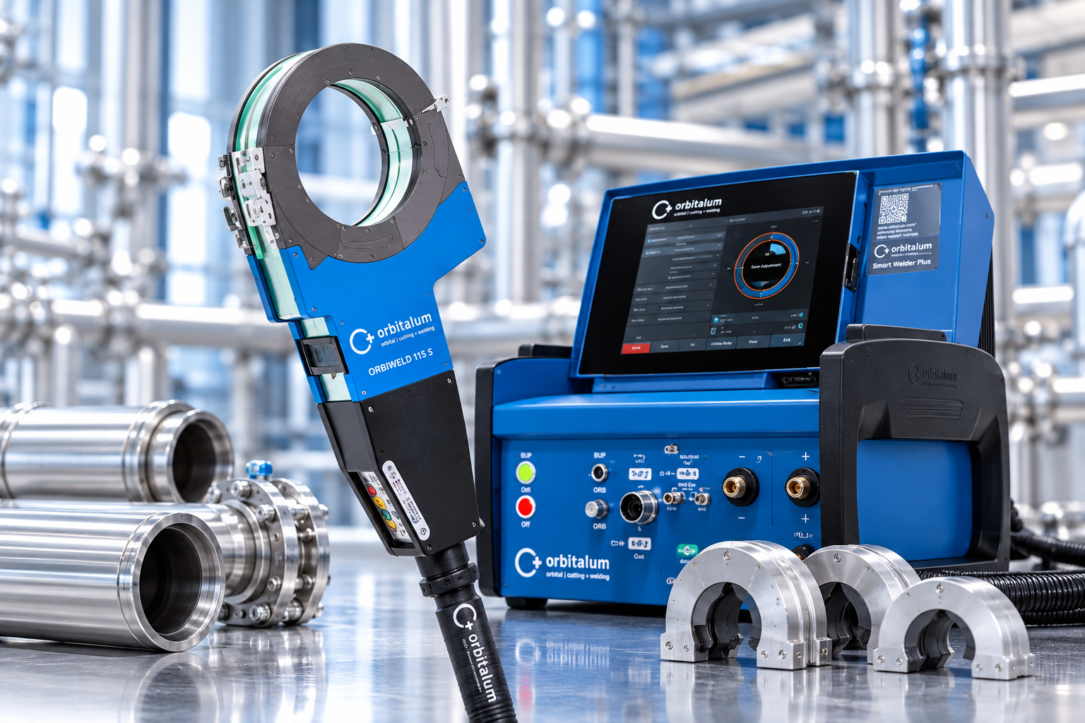 Đầu hàn ORBIWELD 115 S kết hợp nguồn hàn Orbitalum Smart Welder Plus